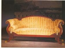 Hand carved mahogany framed sofa