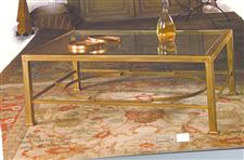 Iron Coffee Table in polished Brass