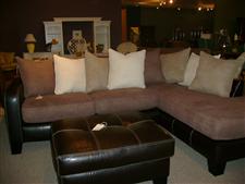 Microfiber and Faux Leather Sectional