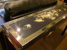 Black Chinoiserie Console Table