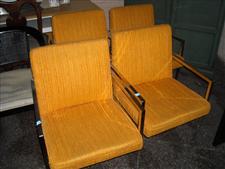 4 orange & chrome kitchen chairs